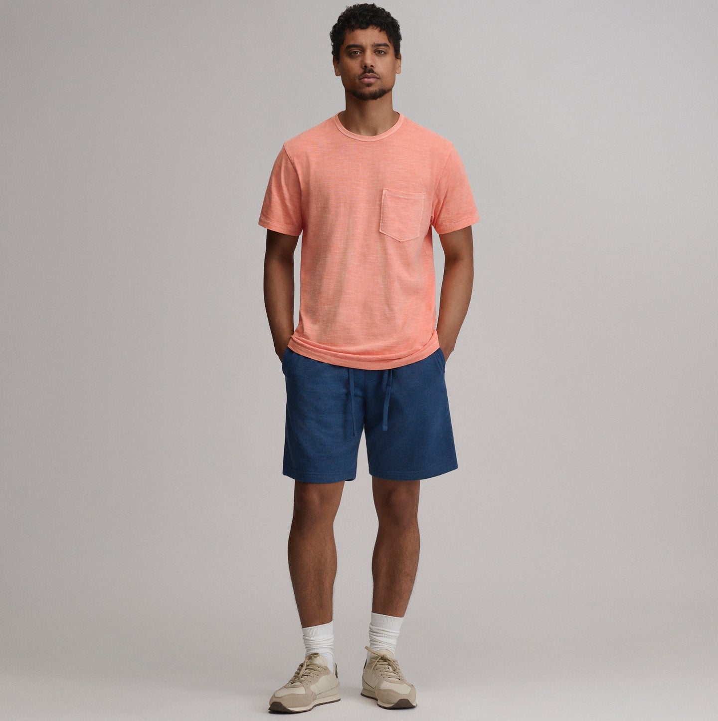 Men's Sunwashed Cotton T-Shirt-Dusty Coral-8