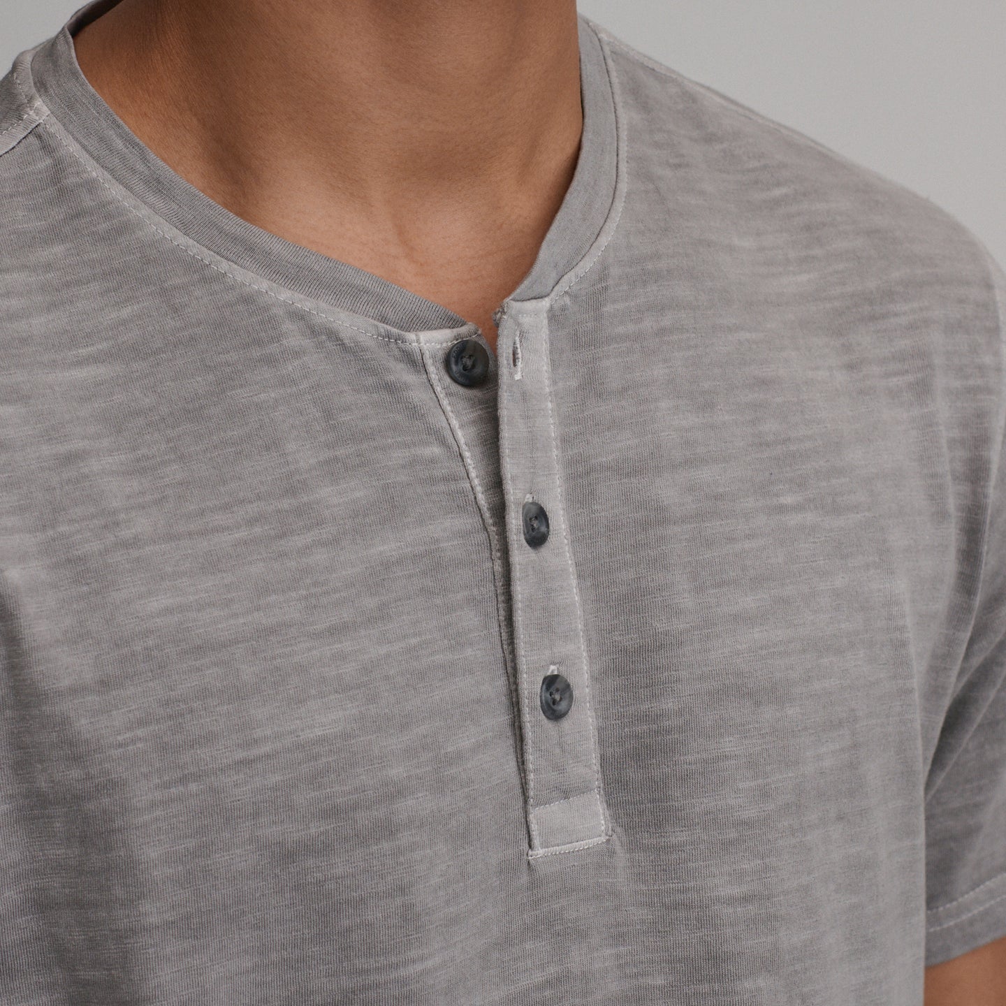 Men's Short-Sleeve Sunwashed Cotton Henley-Lead-3