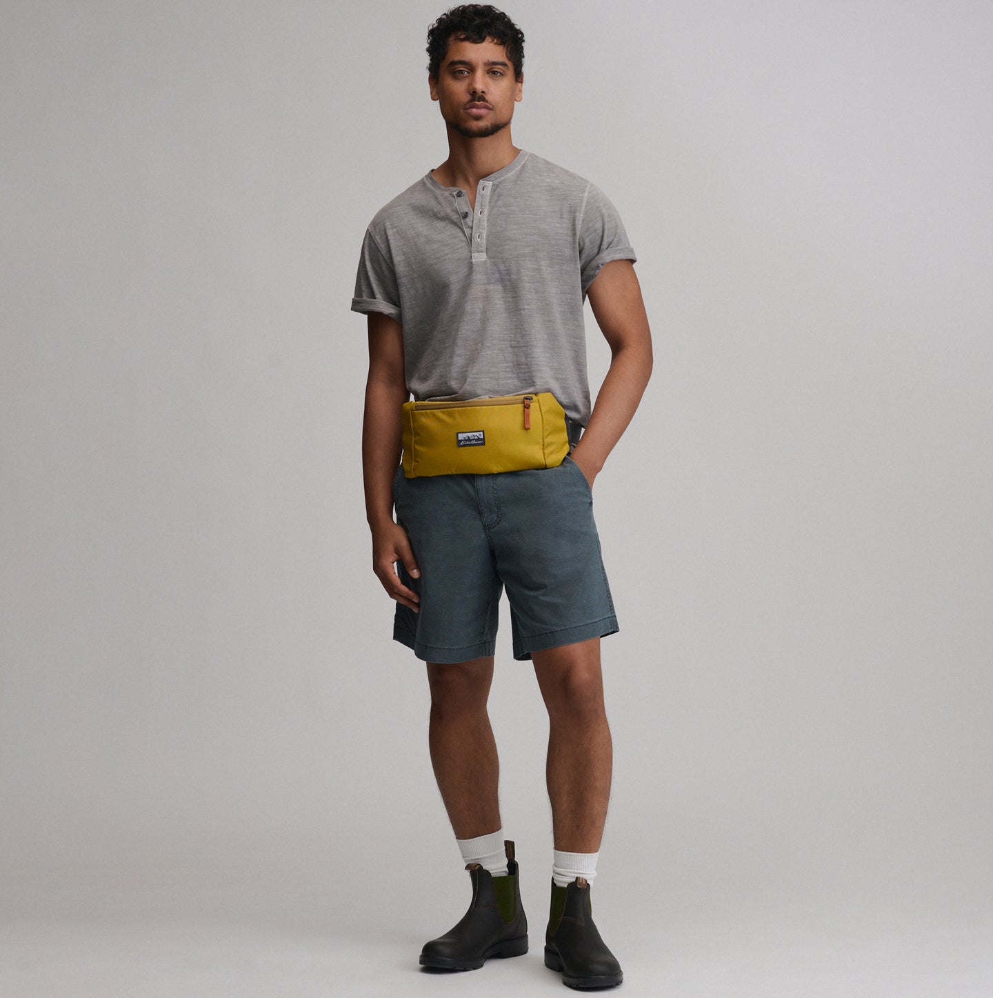 Men's Short-Sleeve Sunwashed Cotton Henley-Lead-4