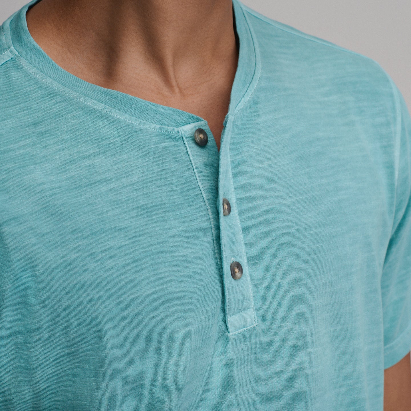 Men's Short-Sleeve Sunwashed Cotton Henley-Surf-11