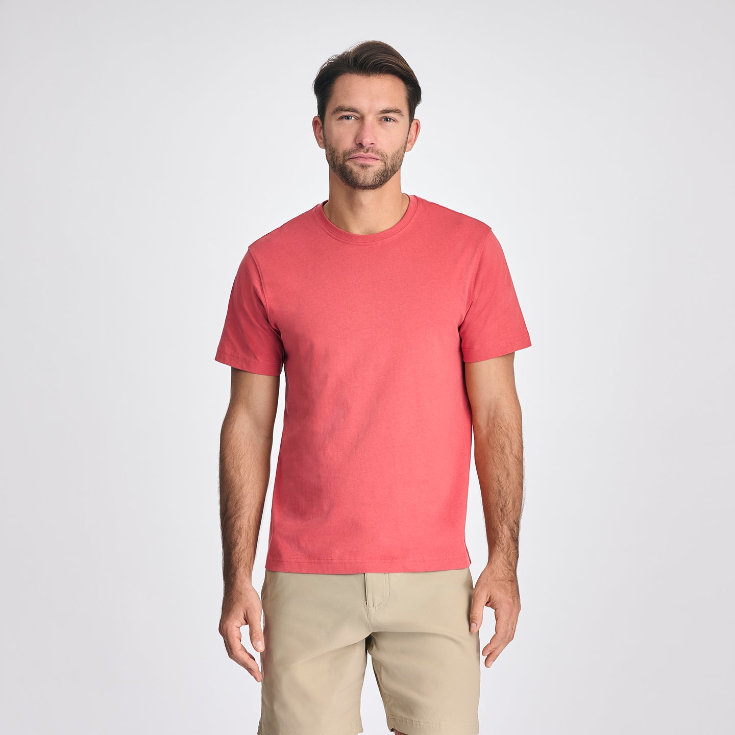 Men's Legend Wash 100% Cotton Short-Sleeve Classic T-Shirt-Rhubarb-3