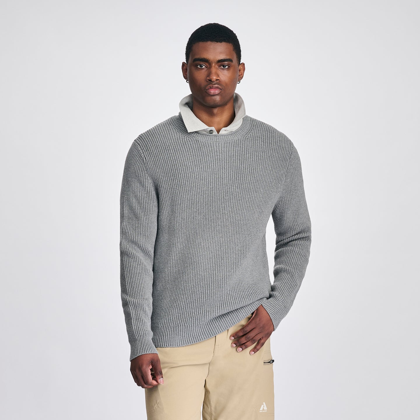 Men's Signature Roll Neck Sweater-Htr Gray-1