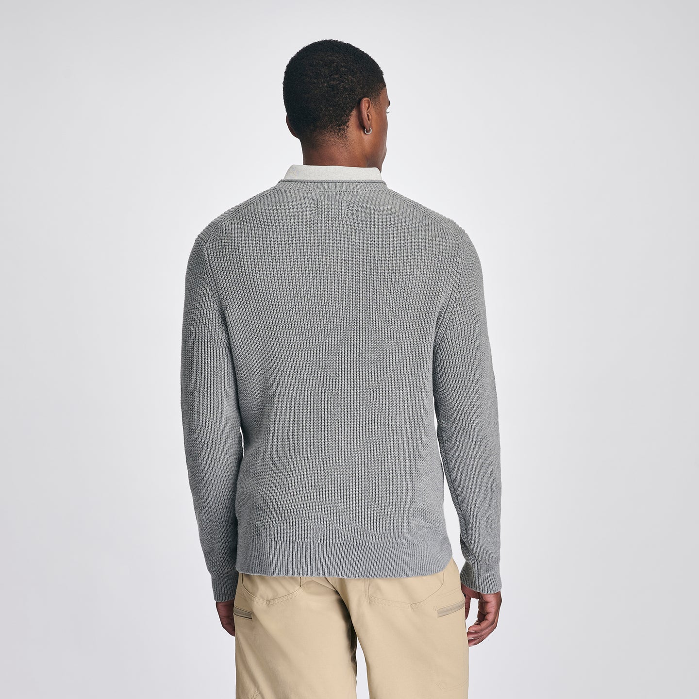 Men's Signature Roll Neck Sweater-Htr Gray-2