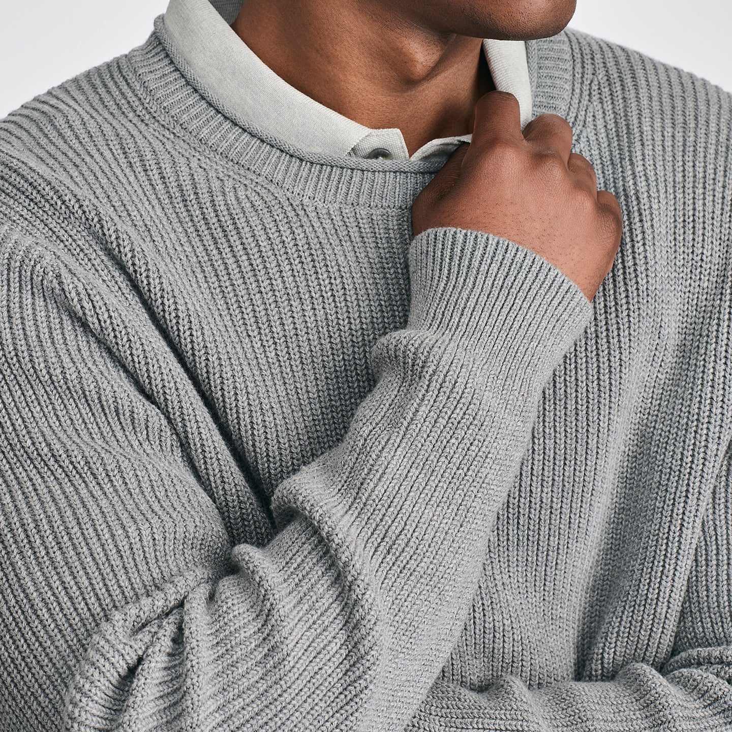Men's Signature Roll Neck Sweater-Htr Gray-3