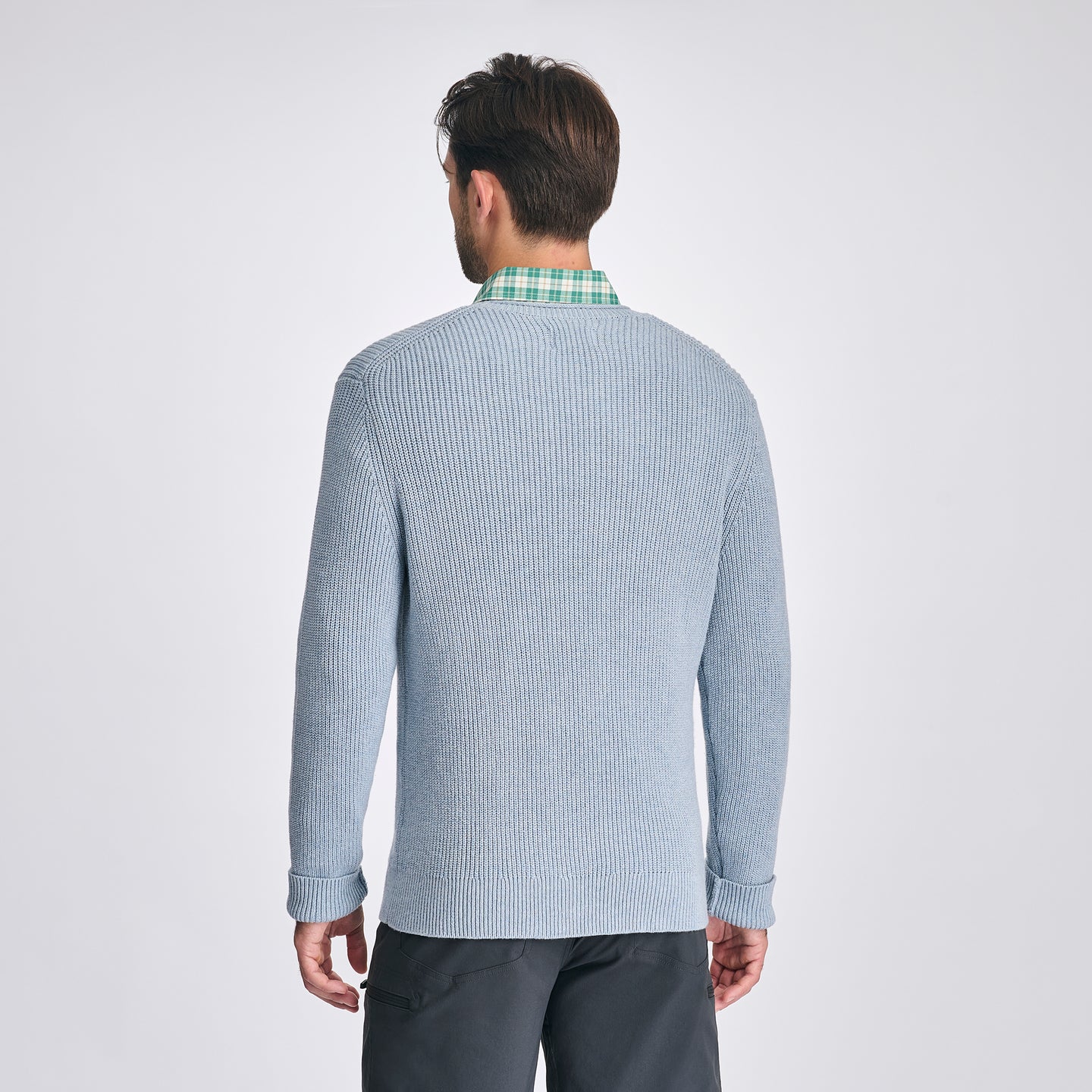 Men's Signature Roll Neck Sweater-Dusted Indigo Htr-5