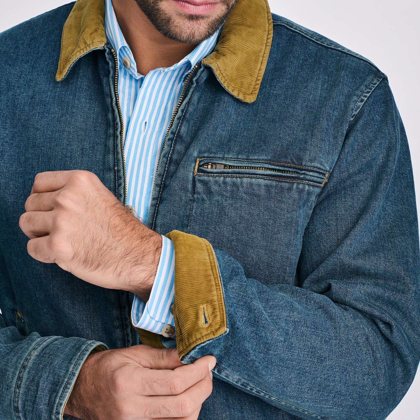 Men's Seabrook Vintage Washed Jacket-Faded Indigo-3