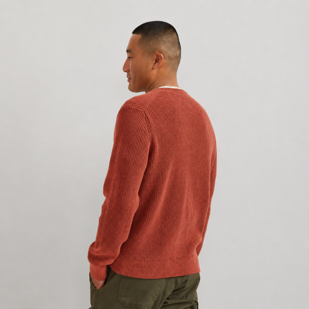 Men's Signature Roll Neck Sweater-Htr Rust-Regular-C2