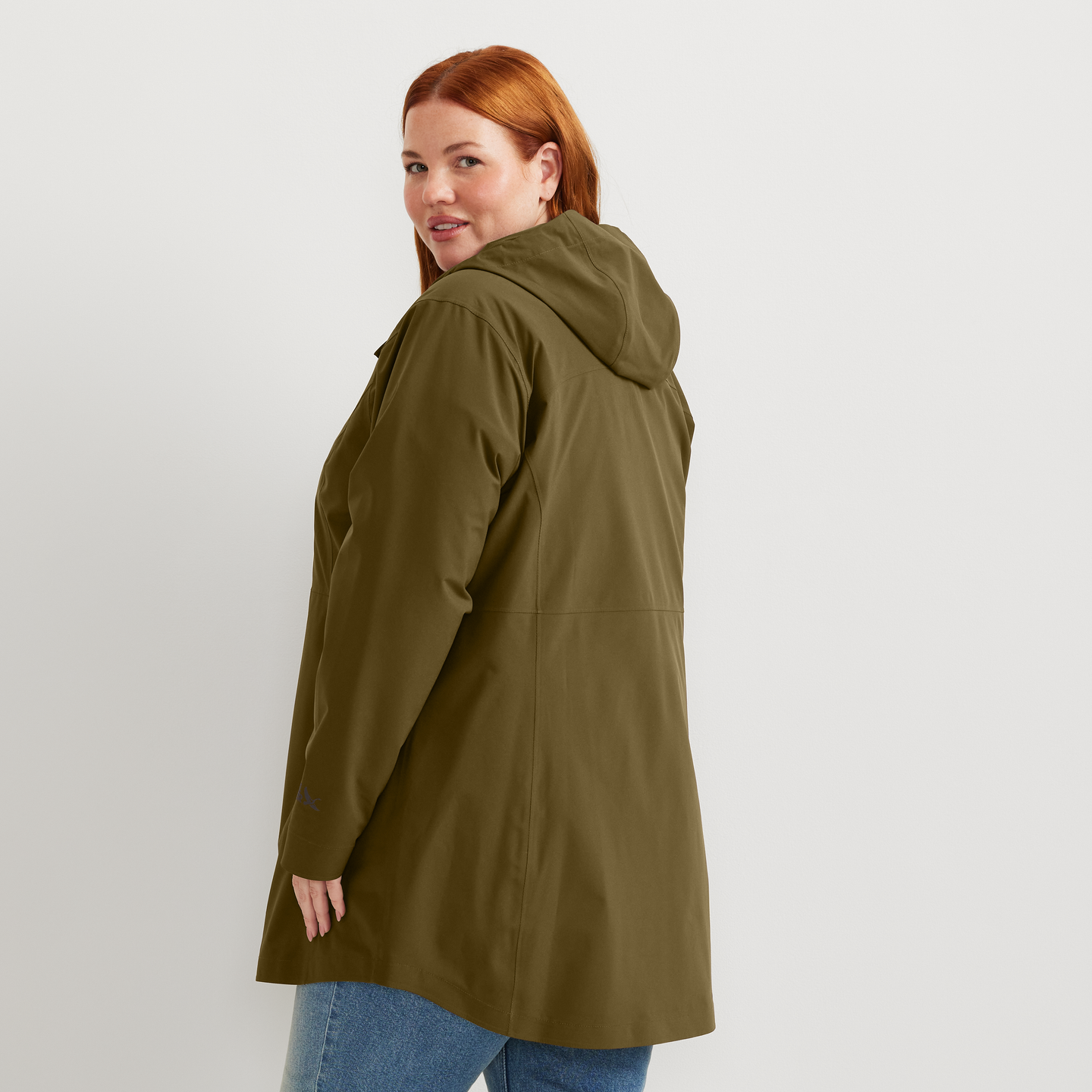 Women's Cloud Cap Waterproof Stretch Hooded Rain Parka-Alder-Plus-F1