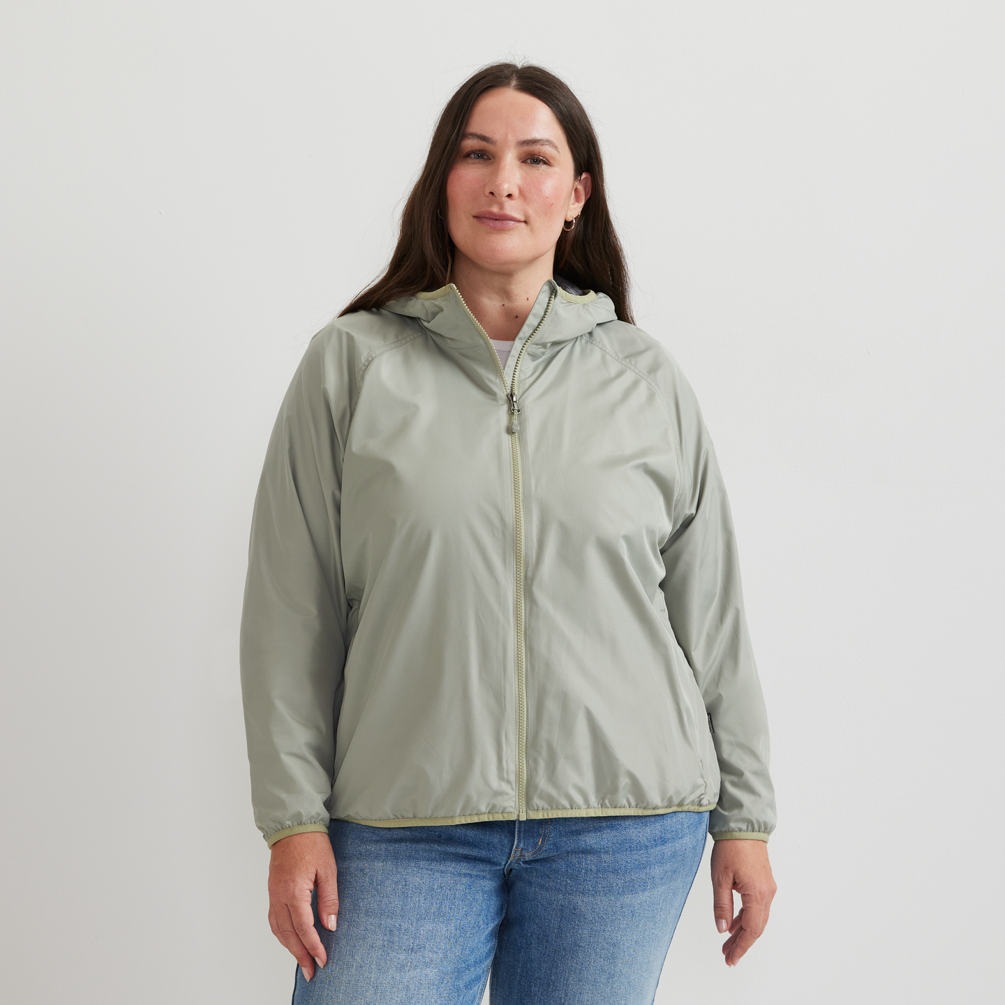 Women's Quilo Lined Windproof Wind Jacket-Dusty Sage-Plus-C1