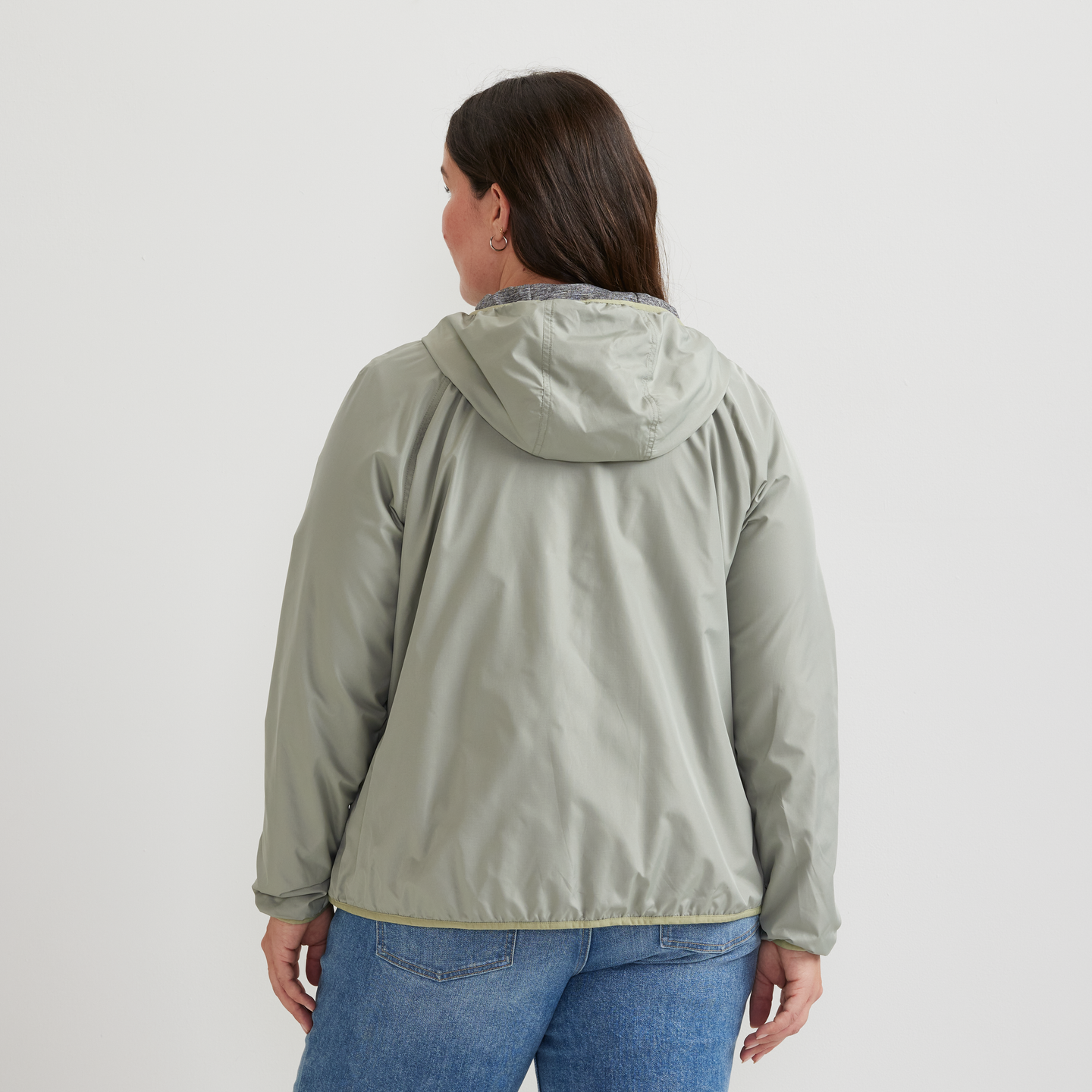 Women's Quilo Lined Windproof Wind Jacket-Dusty Sage-Plus-F1