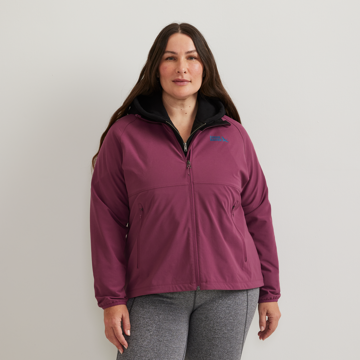 Women's Stratify Soft Shell Jacket-Wine-Plus-C1