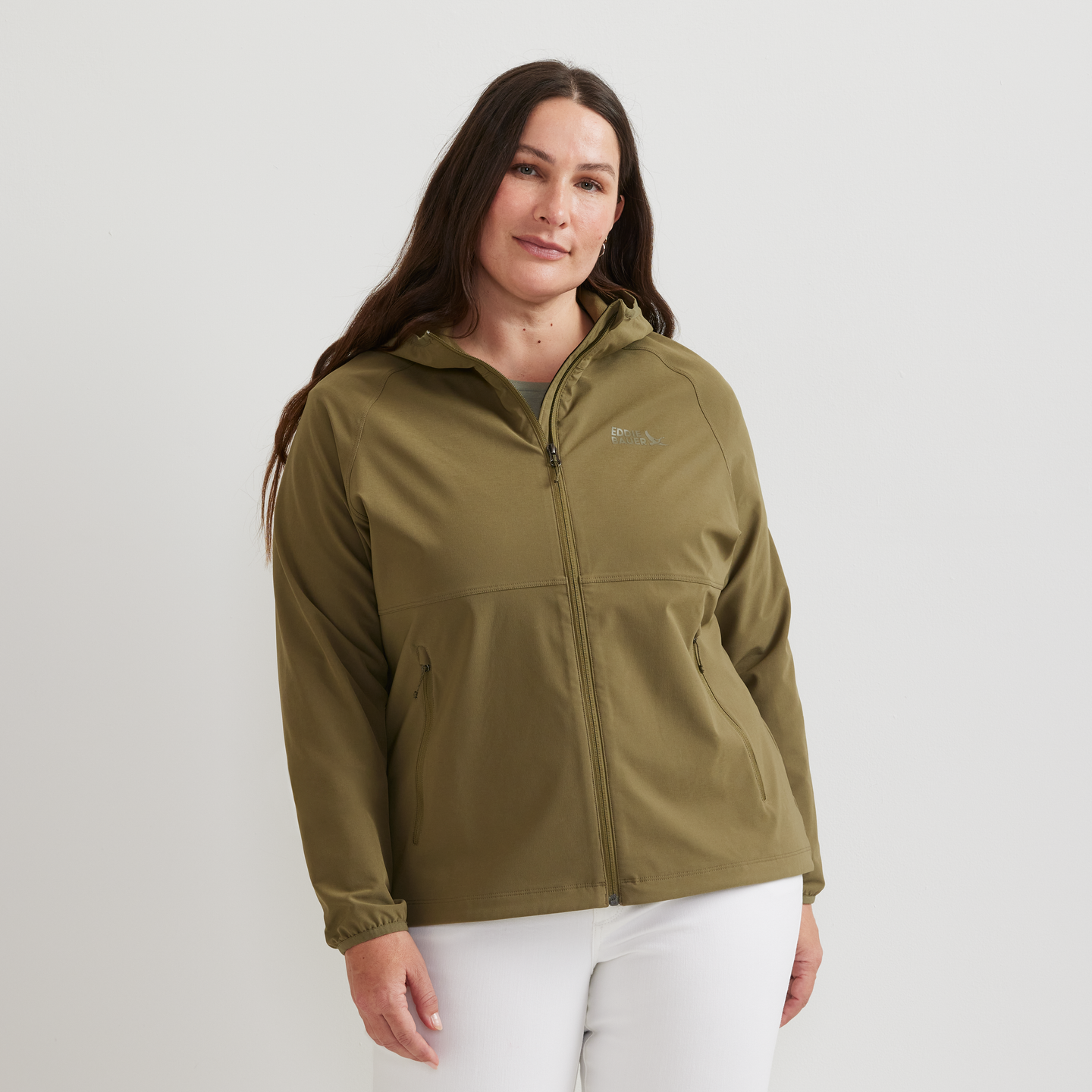 Women's Stratify Soft Shell Hoodie-Alder-Plus-C1