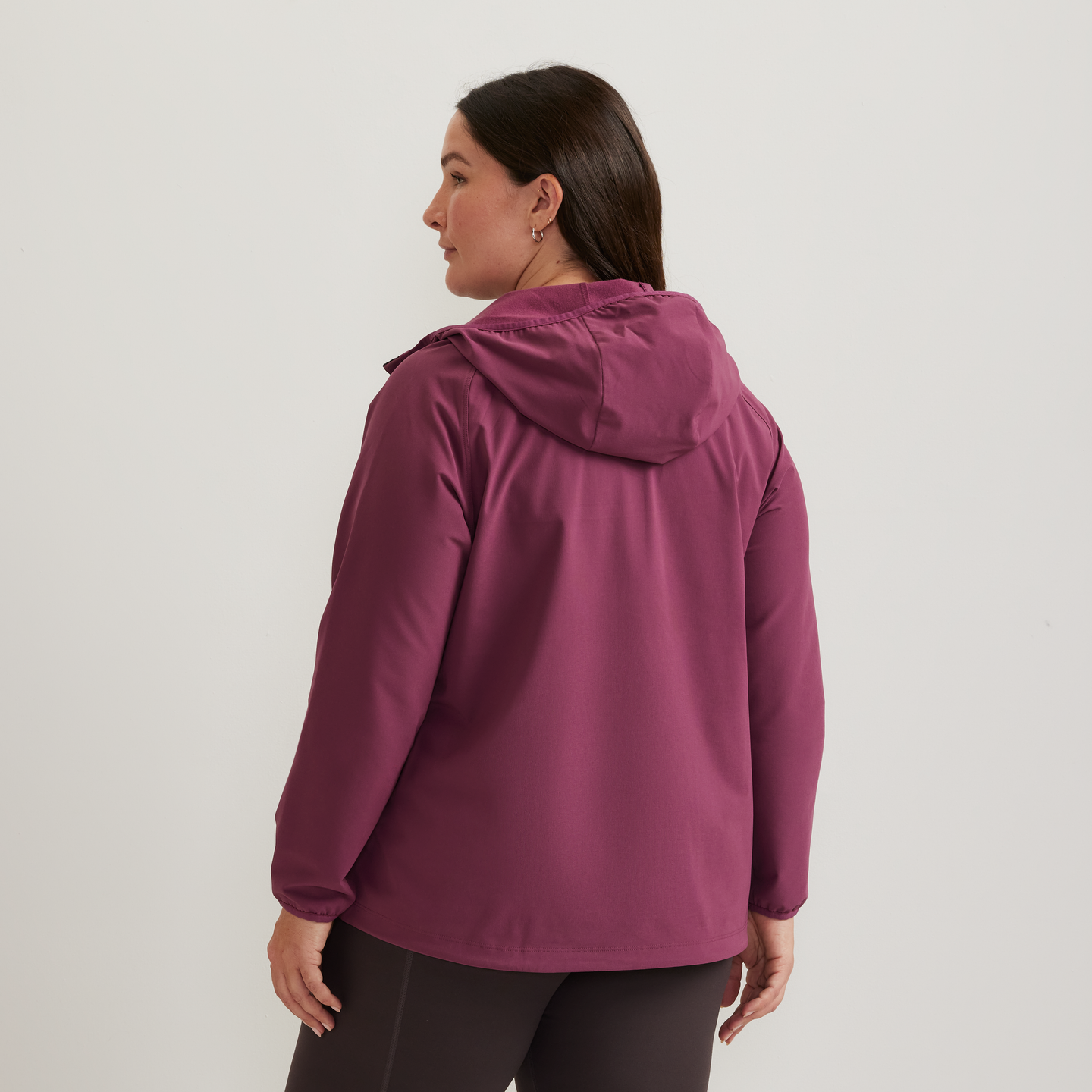 Women's Stratify Soft Shell Hoodie-Wine-Plus-F1