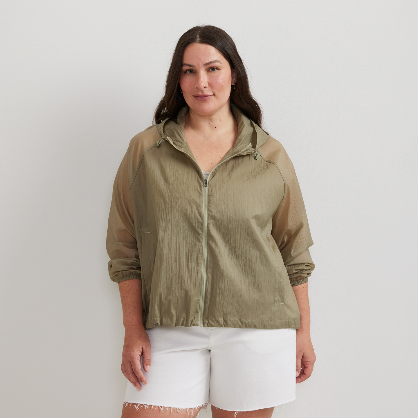 Women's Sunbeam Sheer Windbreaker-Dusty Sage-Plus-C1