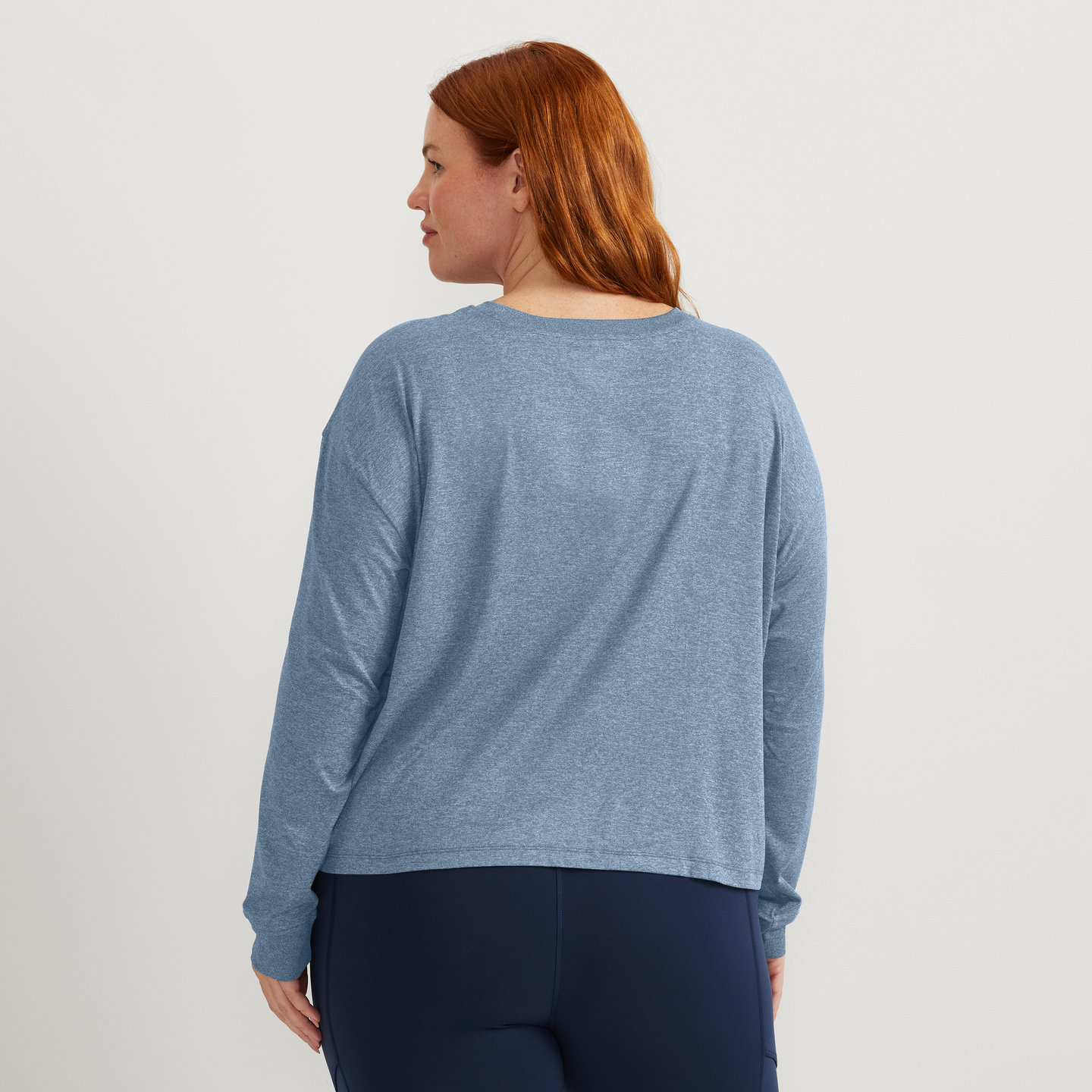 Women's Surreal Travel Long-Sleeve Shirt-Tile Blue-Plus-F1