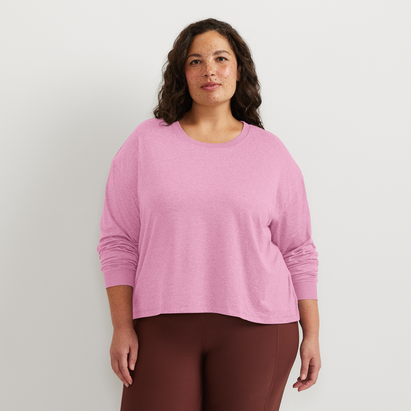 Women's Surreal Travel Long-Sleeve Shirt-Misty Rose-Plus-C1