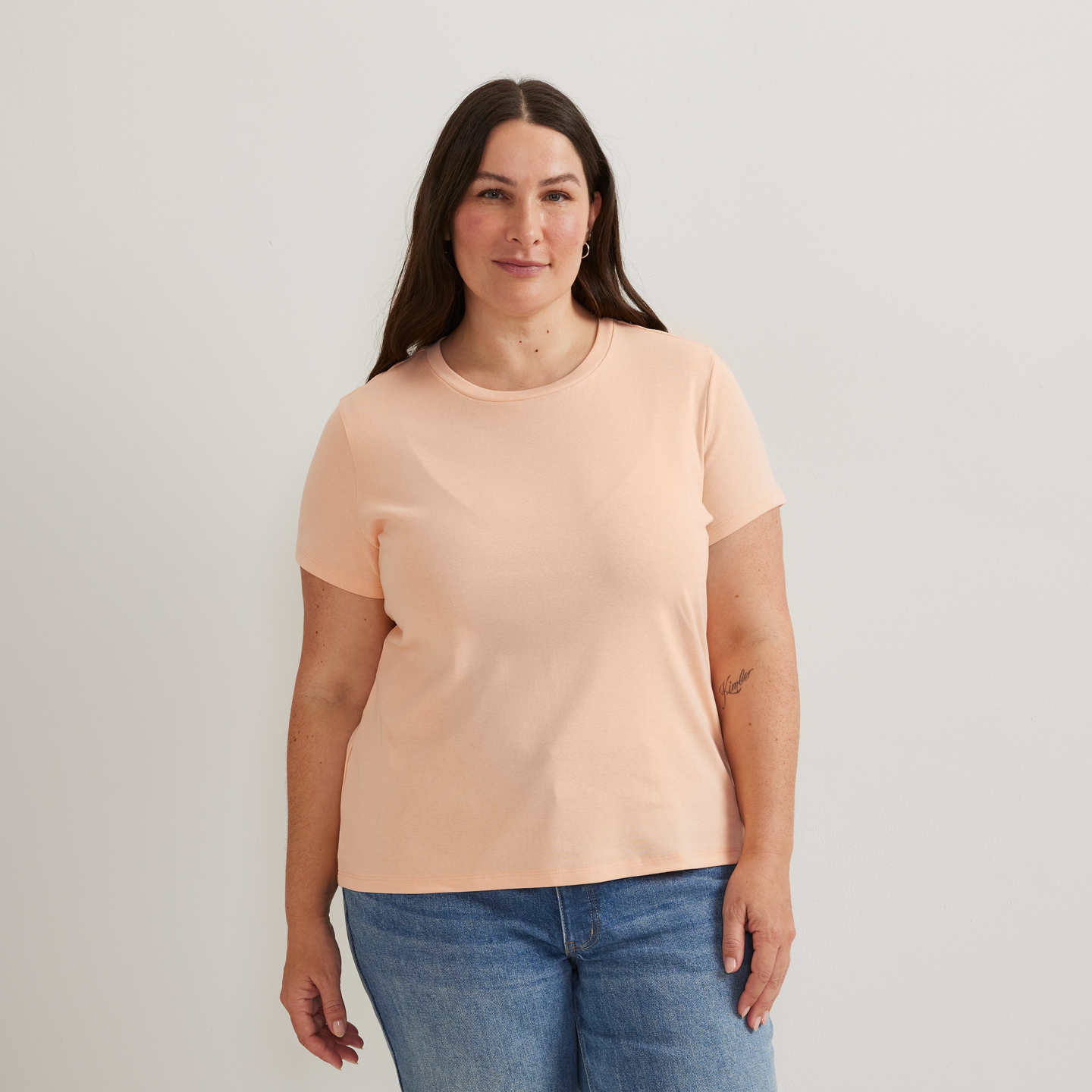 Women's Everyday Short-Sleeve Crewneck T-Shirt-Cantaloupe-Plus-C1