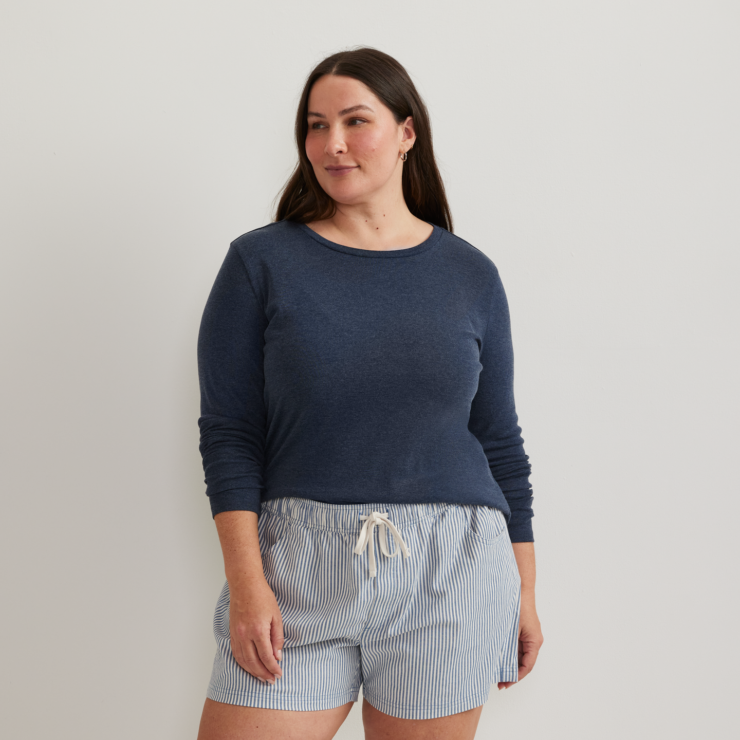 Women's Everyday Long-Sleeve Crewneck T-Shirt-Brook-Plus-C1