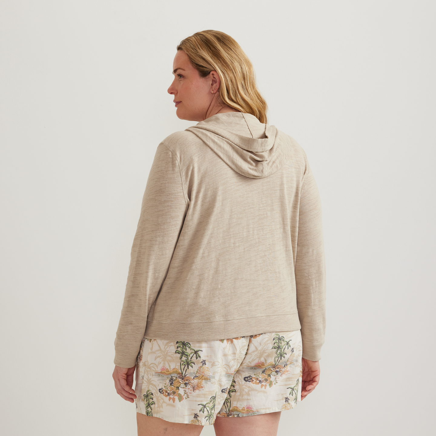 Women's Waverly Cotton Slub Full-Zip Sweatshirt-Pumice-Plus-F1