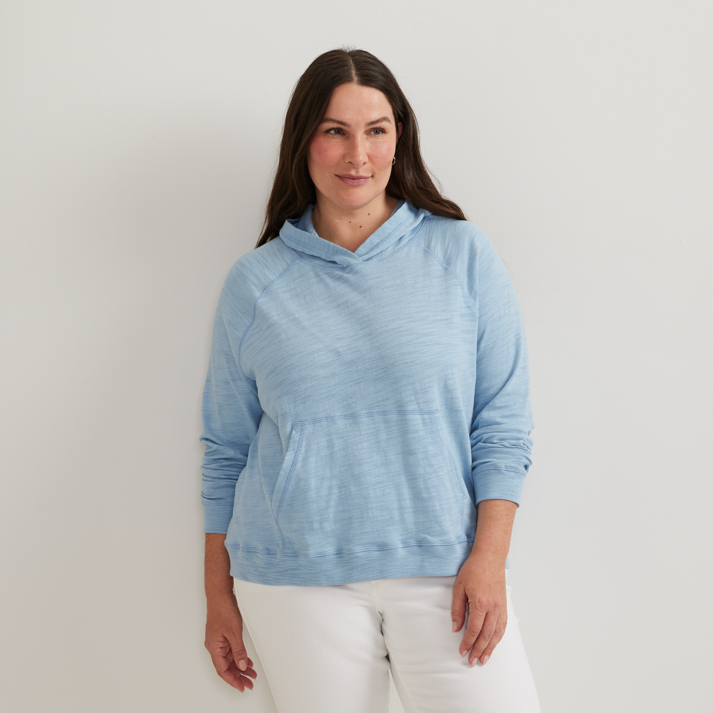 Women's Waverly Cotton Slub Hoodie-Slate Blue-Plus-C1