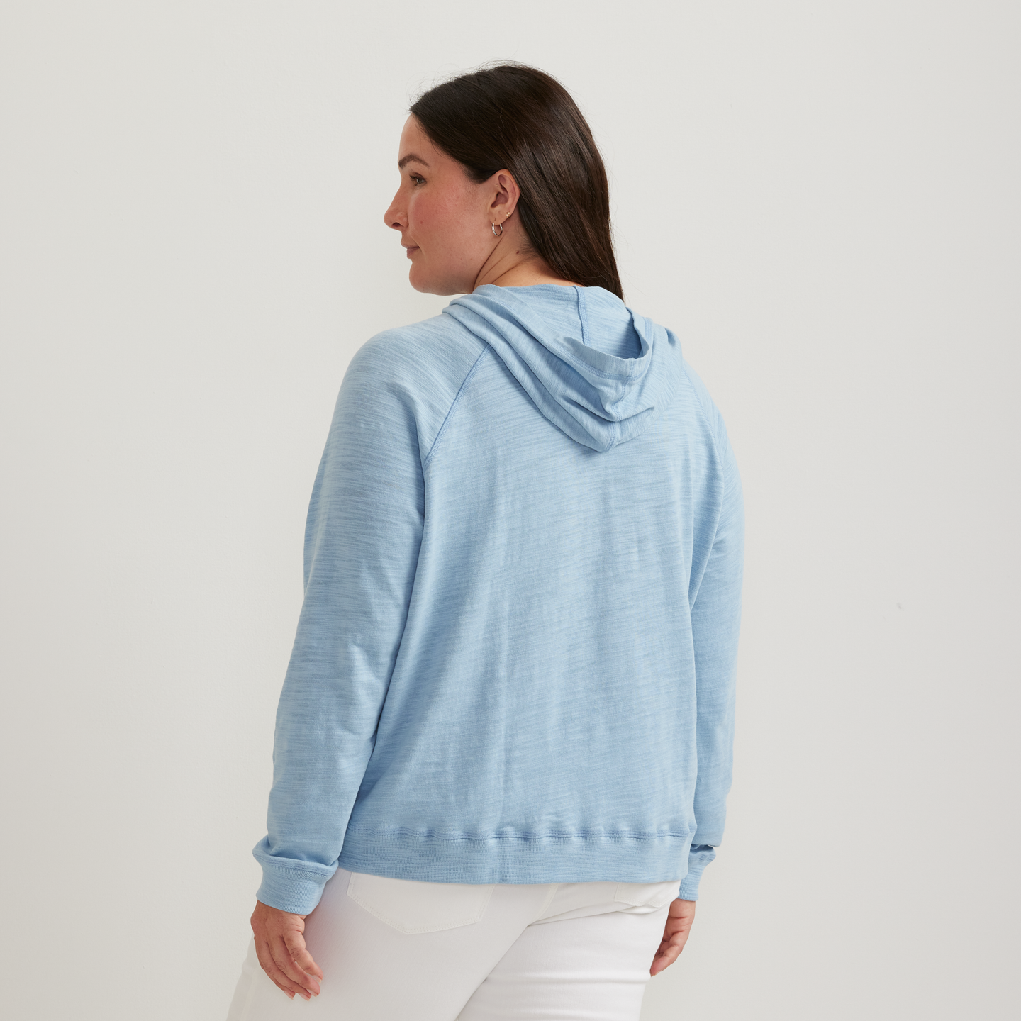 Women's Waverly Cotton Slub Hoodie-Slate Blue-Plus-F1