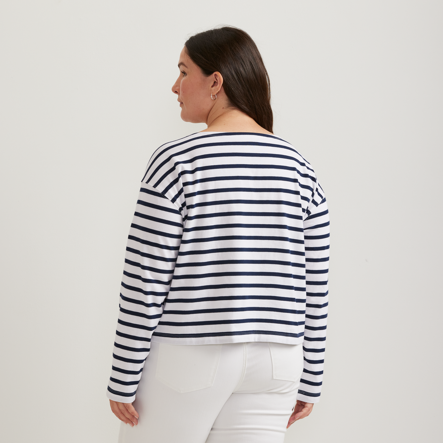 Women's Sailor Bateau Neck T-Shirt-Brook-Plus-F1
