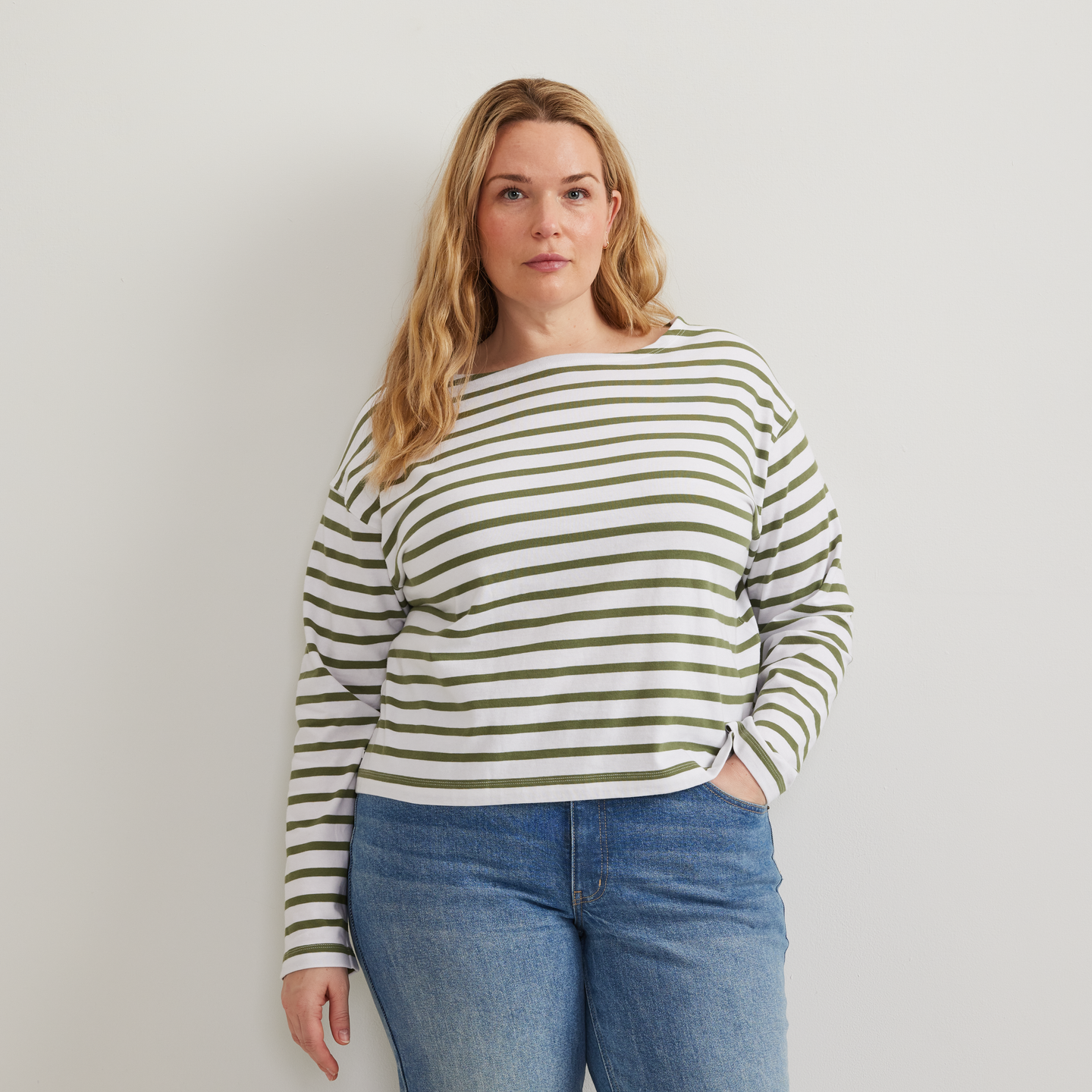 Women's Sailor Bateau Neck T-Shirt-Palm-Plus-C1