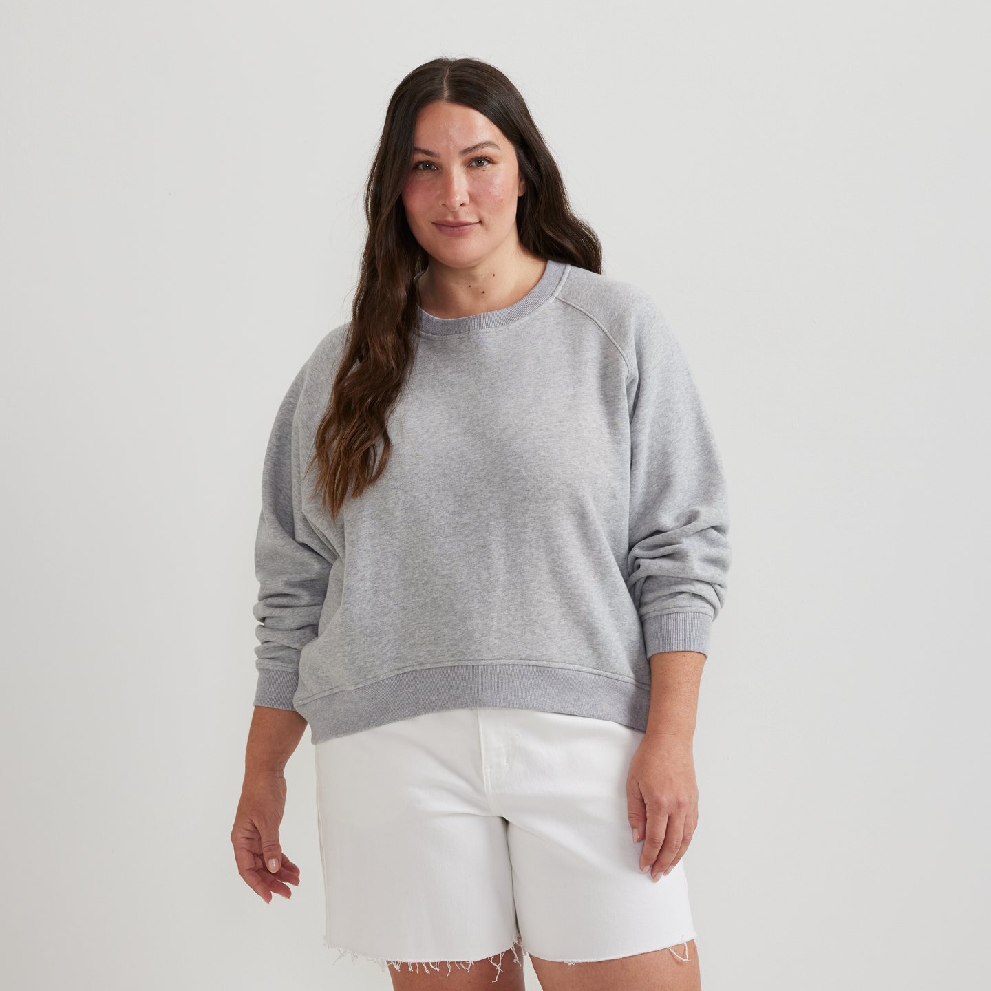Women's Vintage Soft Crew Sweatshirt-Htr Gray-Plus-C1