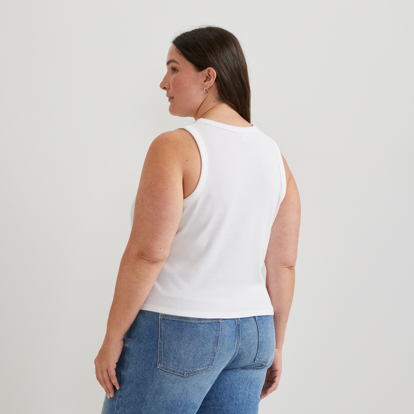 Women's Softline Ribbed Tank-White-Plus-F1