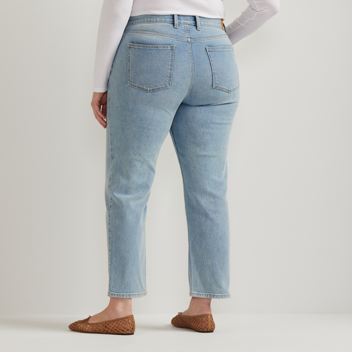 Women's Authentic High-Rise Straight Leg Jeans-LT CHAMBRAY-Plus-F1