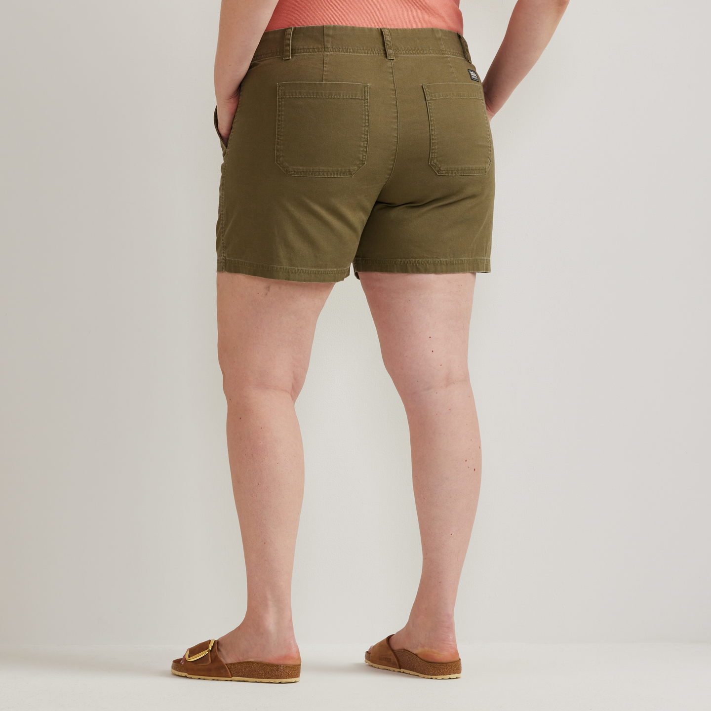 Women's Canvas Utility Shorts-Alder-Plus-F1