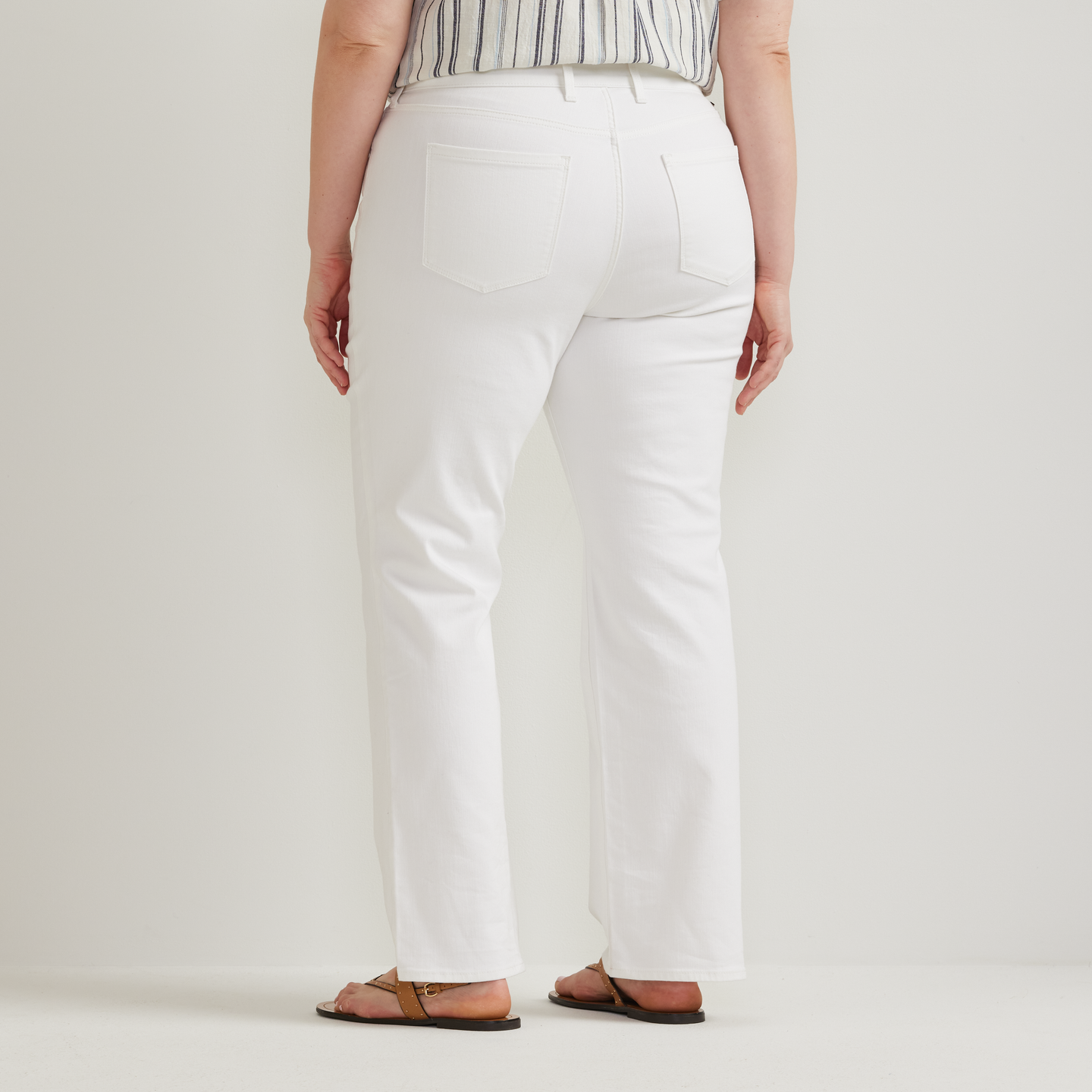 Women's Venture Stretch High-Rise Straight Leg Jeans-White-Plus-F1