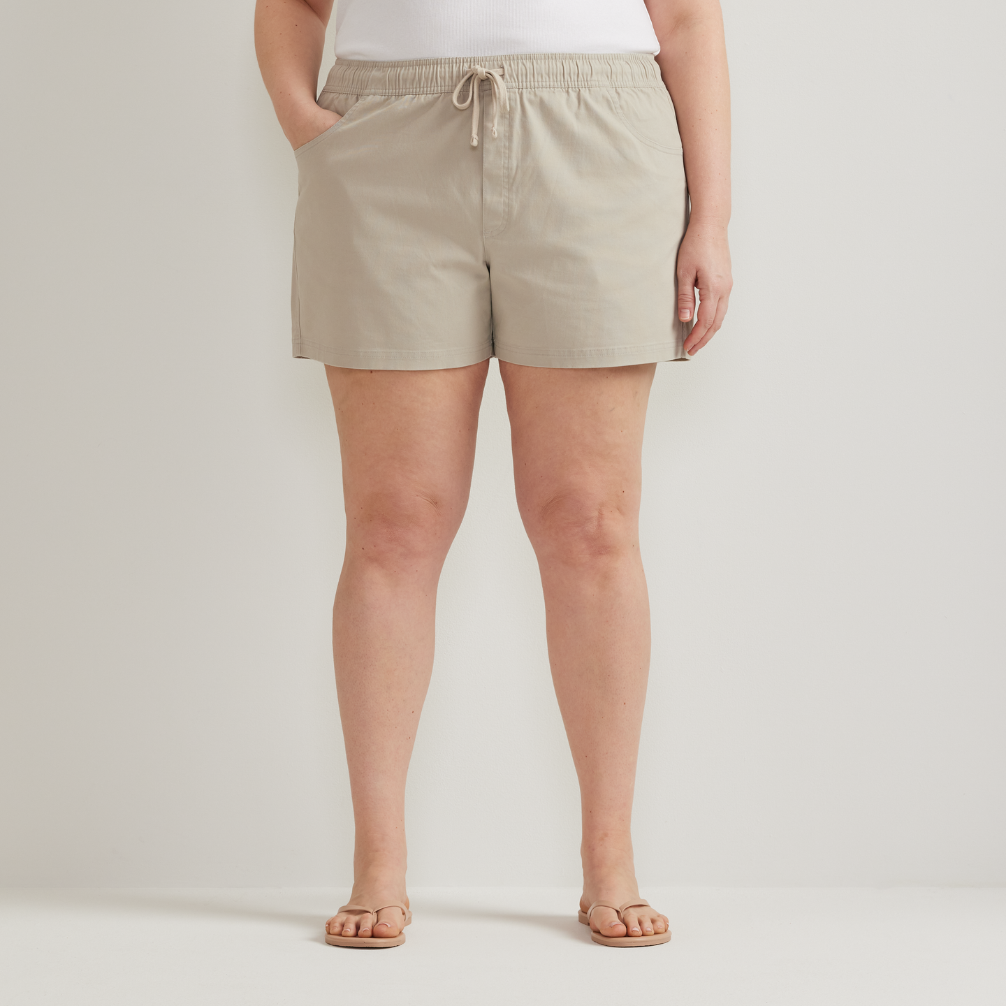 Women's Softened Legend Wash Relaxed Shorts-Pumice-Plus-C1