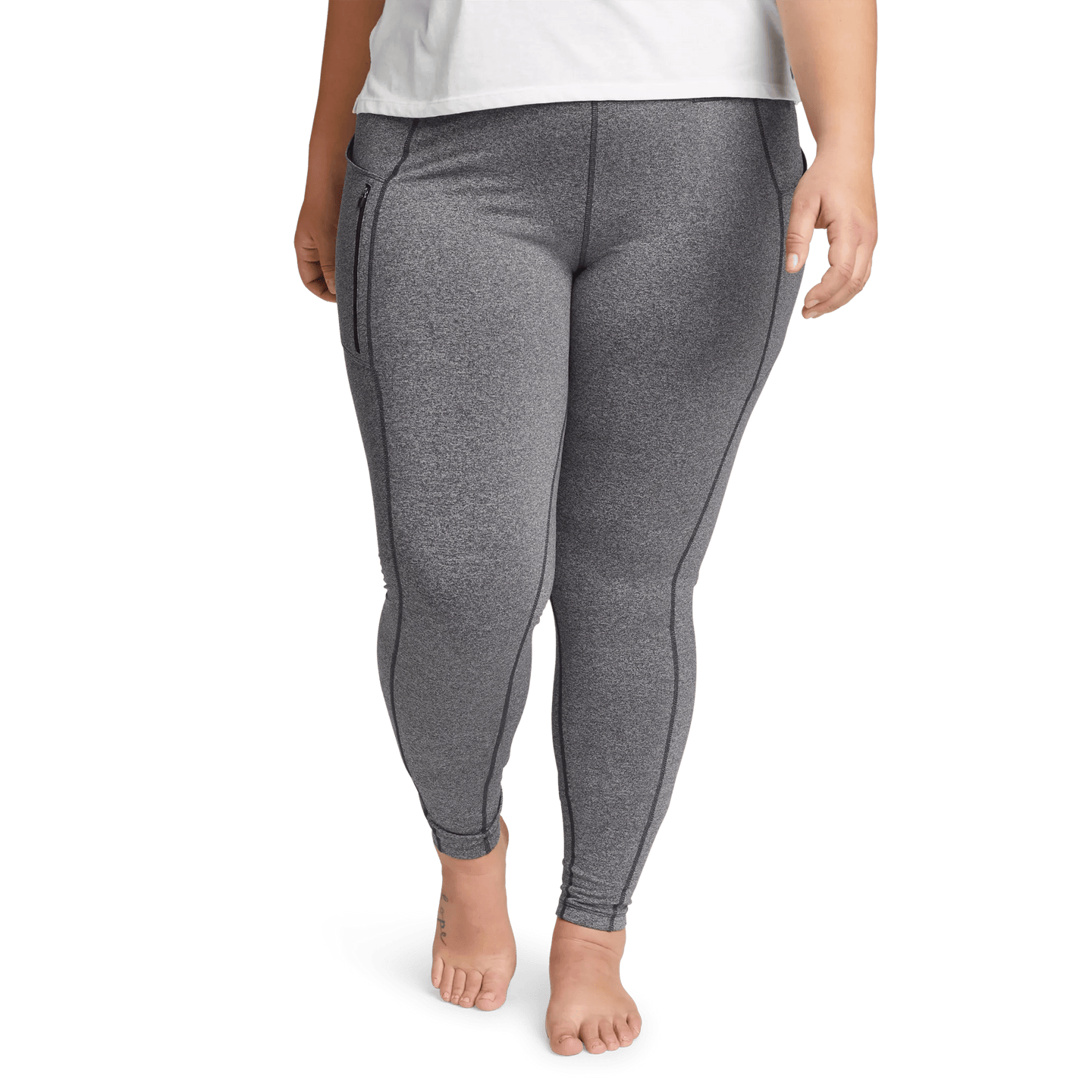 Women's Crossover Winter Trail Adventure High-Rise Leggings-Black/White-Plus-3