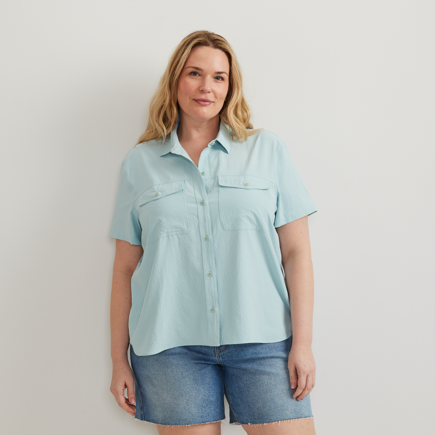 Women's Short-Sleeve Mountain 3.0 Shirt - Solid-Aquamarine-Plus-7