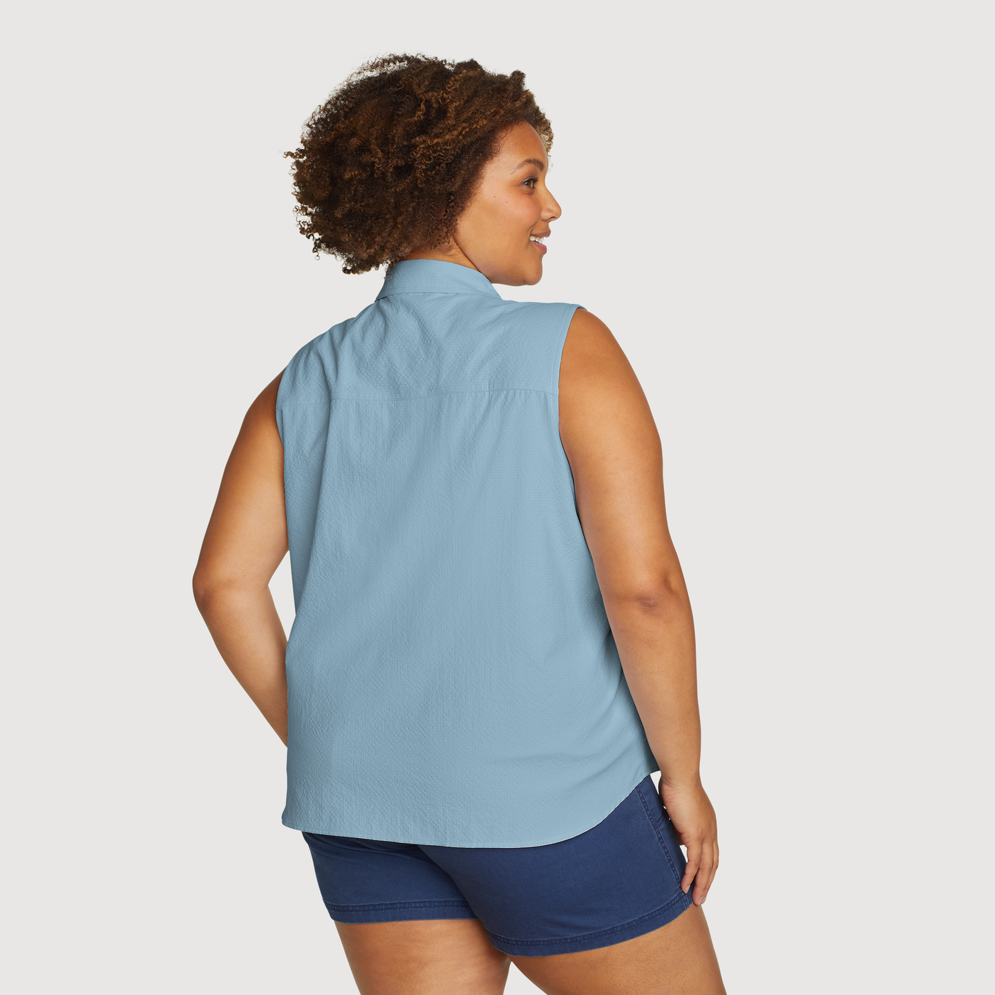 Women's Sleeveless Mountain Shirt 3.0 - Solid-Slate Blue-Plus-F1