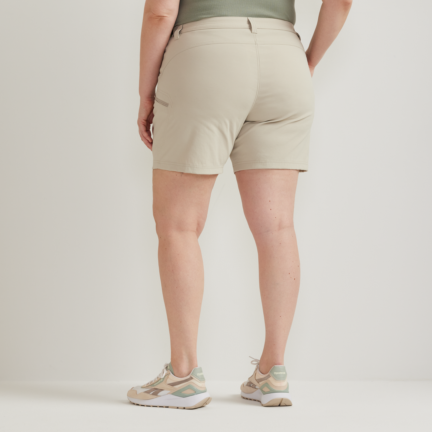 Women's Guide Pro High Rise Shorts-Pumice-Plus-F1