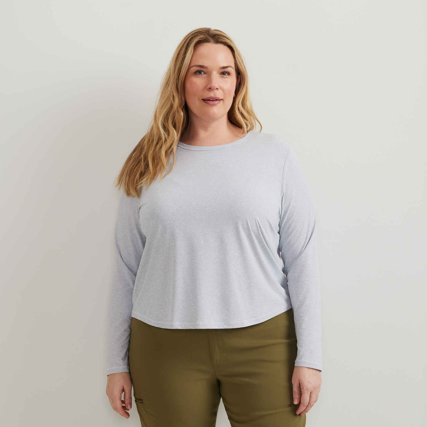 Women's Trek Light Hike Long-Sleeve Crewneck T-Shirt-Slate-Plus-C1