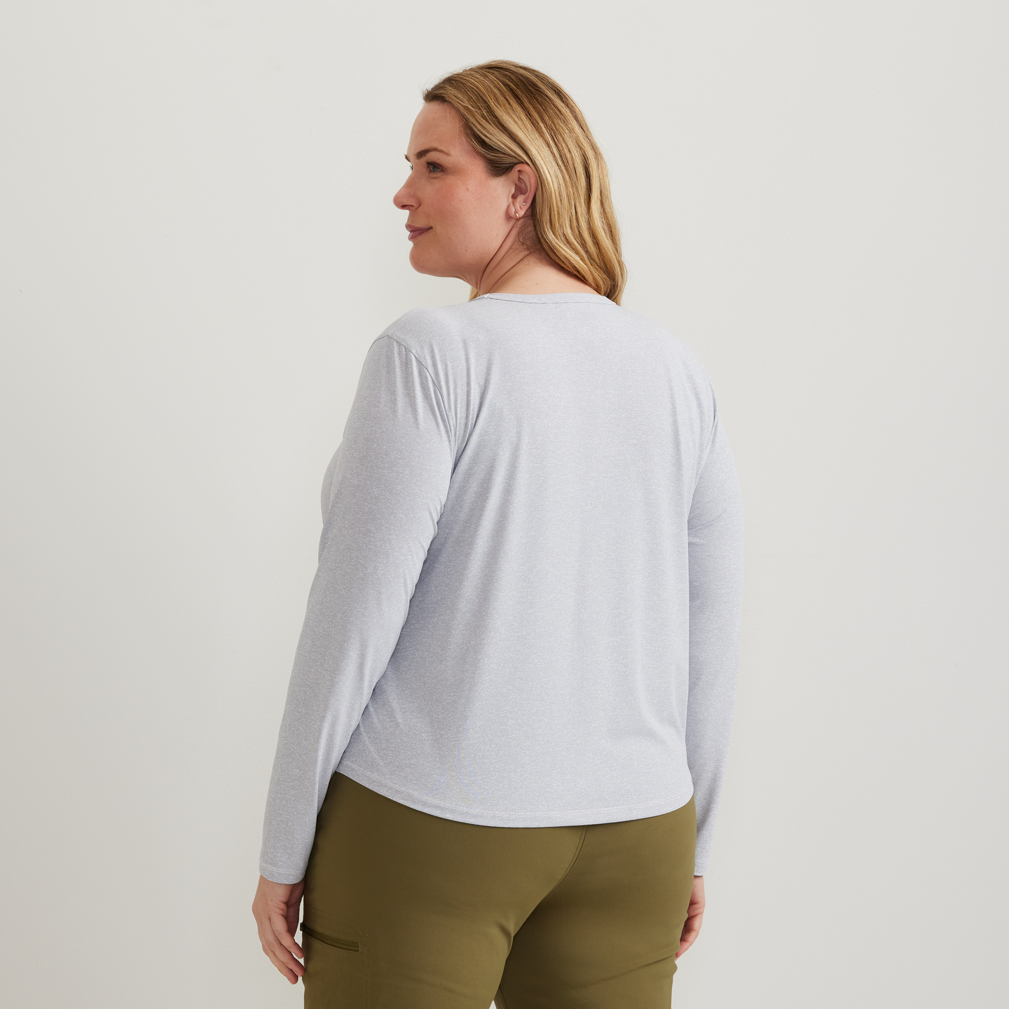 Women's Trek Light Hike Long-Sleeve Crewneck T-Shirt-Slate-Plus-F1