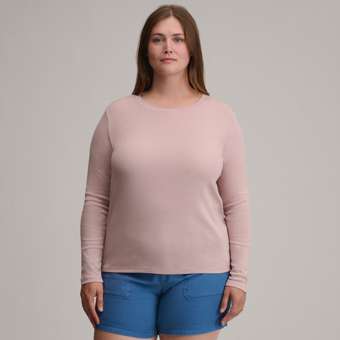 Women's Fav Long Sleeve Crew Neck Tee-Ltplum-Plus-21