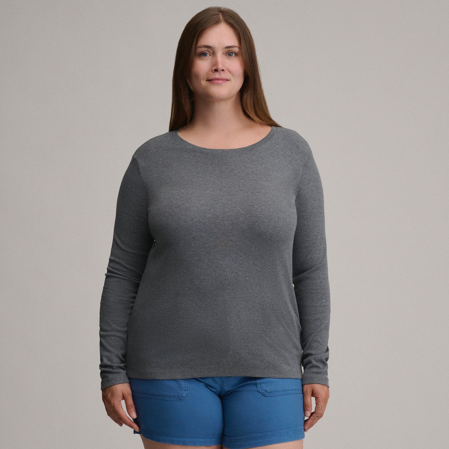 Women's Fav Long Sleeve Crew Neck Tee-Mheagra-Plus-29