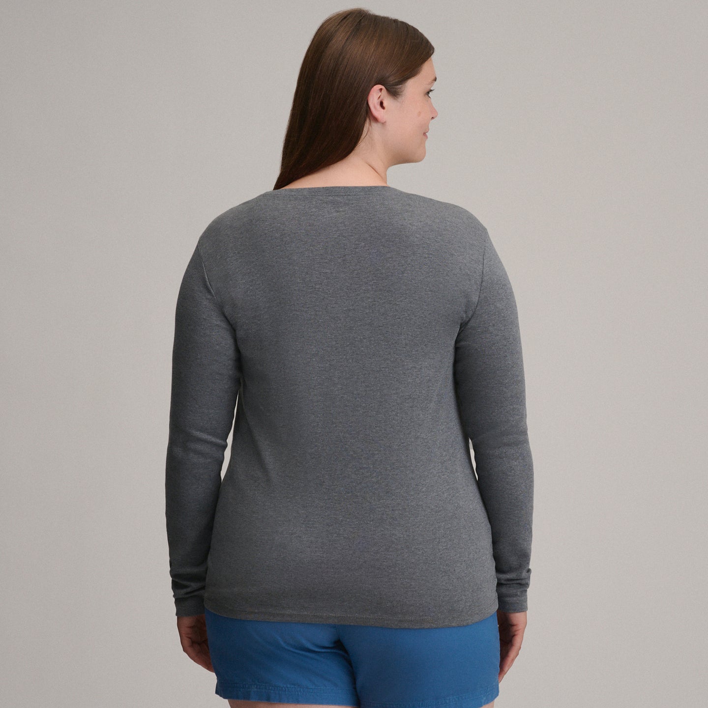 Women's Fav Long Sleeve Crew Neck Tee-Mheagra-Plus-30