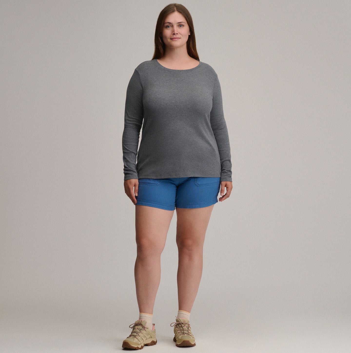 Women's Fav Long Sleeve Crew Neck Tee-Mheagra-Plus-32