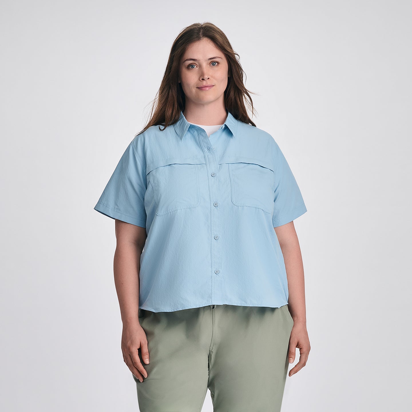 Women's Rainier Short-Sleeve Ripstop Shirt-Slate Blue-8