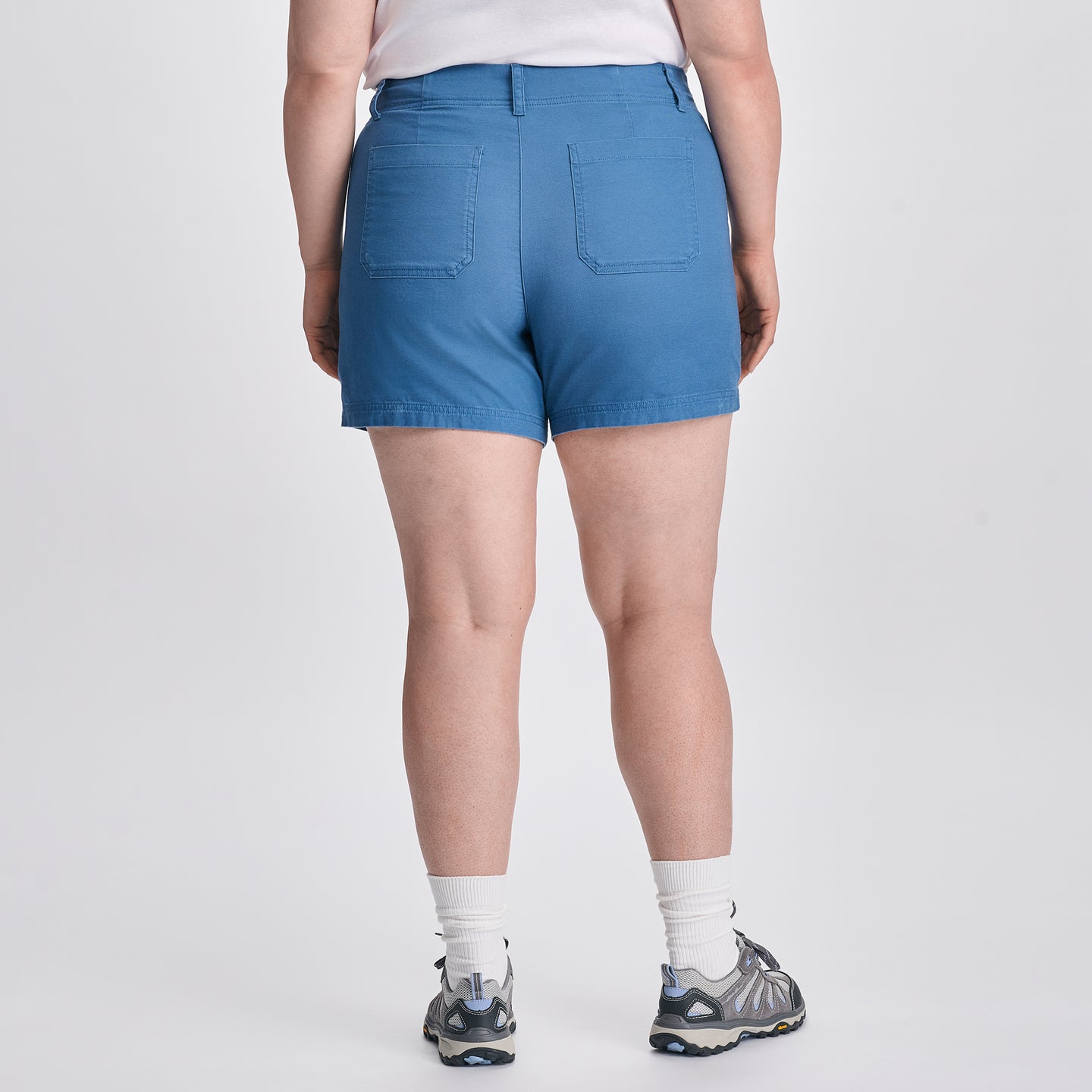 Women's Canvas Utility Shorts-Tile Blue-4