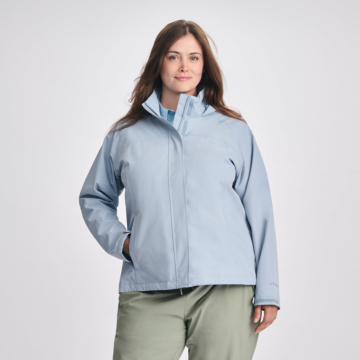 Women's Rainfoil® Waterproof Packable Hooded Rain Jacket-Blue Smoke-1