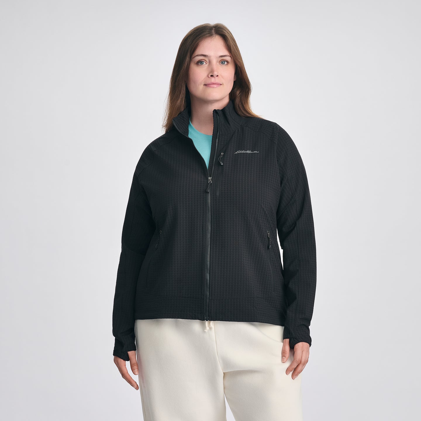 Women's Sandstone Backbone Grid Jacket-Black-Plus-C1