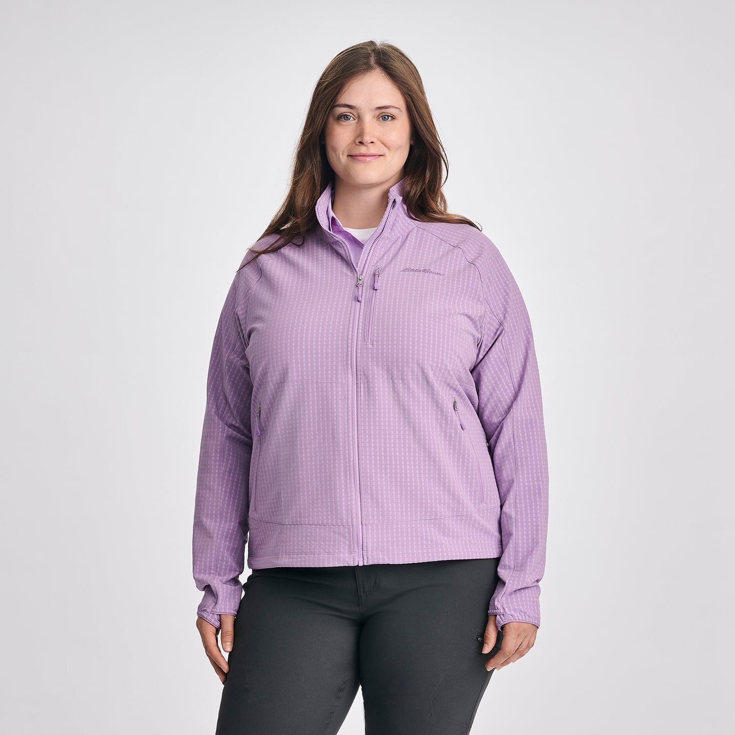 Women's Sandstone Backbone Grid Jacket-Hydrgea-Plus-C1