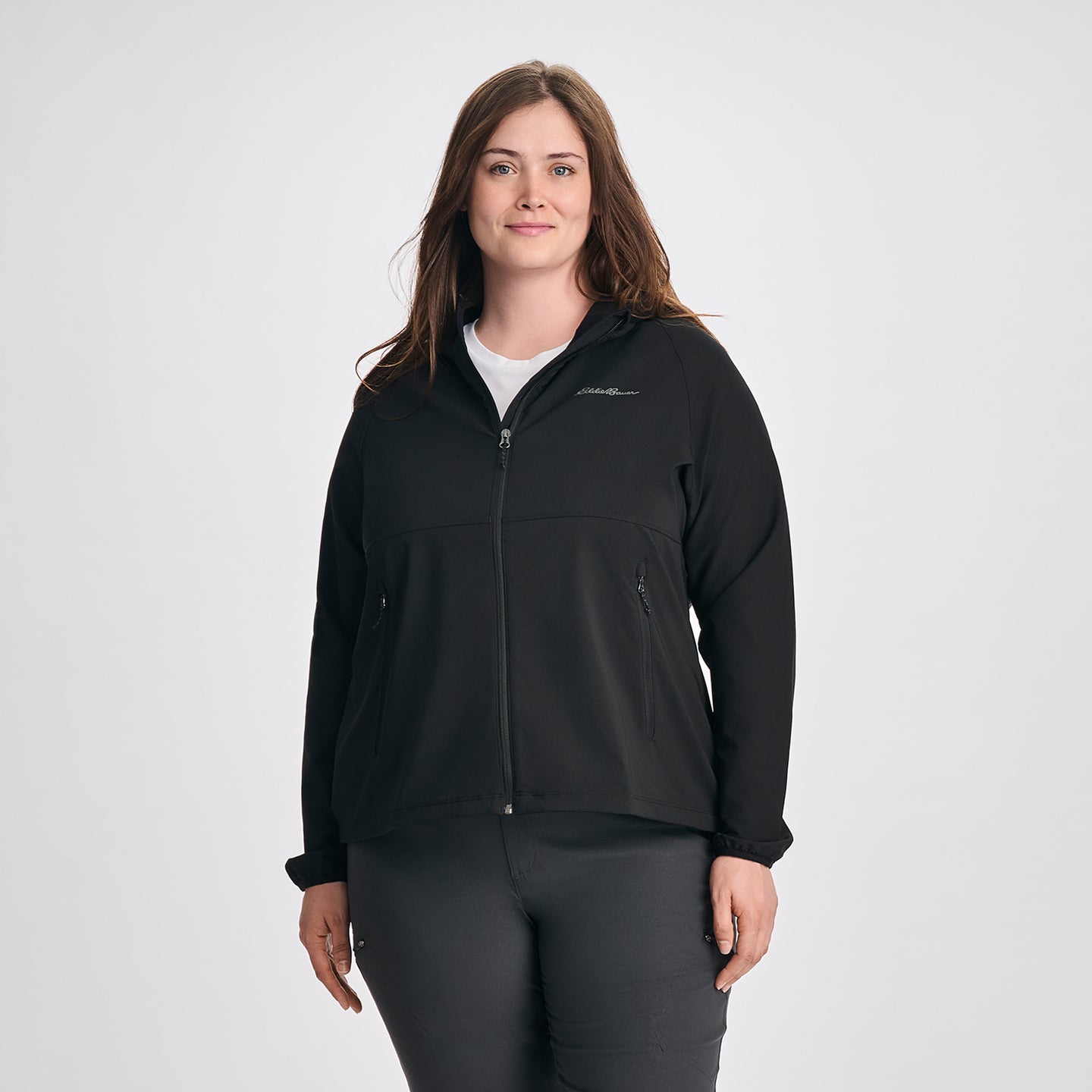 Women's Stratify Soft Shell Hoodie-Black-1