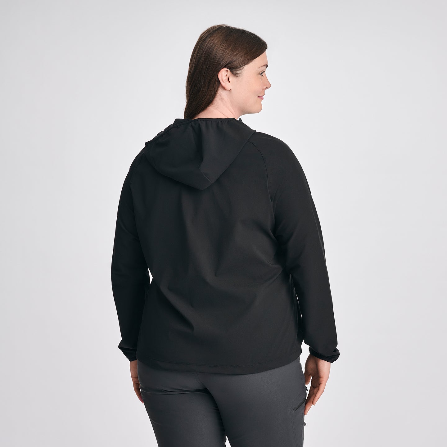 Women's Stratify Soft Shell Hoodie-Black-2